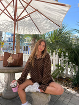 Spotted Polka Dot Cardigan - Brown