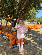 Sugar & Spice Striped Pink Cardigan