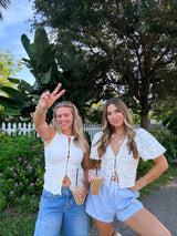 Dream On Eyelet Tie Top