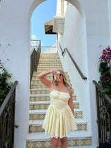 Honey Glow Gingham Mini Dress - Yellow