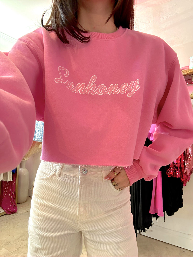 Sunhoney Crop Pink Sweatshirt