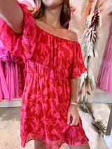Floral Frenzy Pink and Red Dress