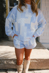 Cozy Up Blue Quilted Mockneck Set