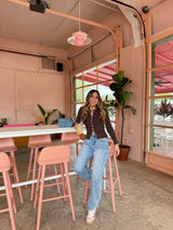 Espresso Please Ribbed Long Sleeve