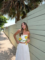 Limoncello Linen Crop Tube Top