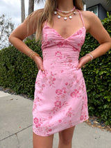 Pink Champagne Beaded Mini Dress