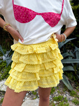 Petal Pop Eyelet Ruffle Skort - Yellow
