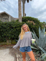 Seeing Stripes Long Sleeve - Blue/Brown