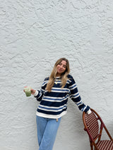 Blueberry Chai Striped Sweater