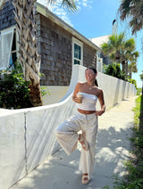 Cool Girl Striped Knit Tube Top - Taupe