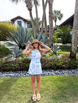 Sunwashed Tile Linen Mini Romper
