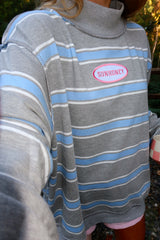Sunhoney Striped Mockneck - Blue/Grey