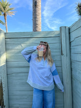 Free Spirit French Terry Sweater - Blue