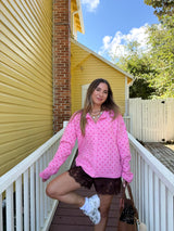 Spotted Polka Dot Cardigan - Pink