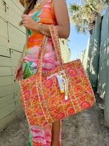 Sunhoney Quilted Reversible Tote Bag