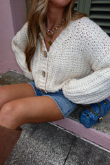 Toasted Marshmallow Crop Cardigan