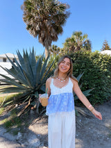 Blue Lagoon Lace Babydoll Top