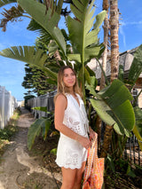 Day Tripper White Denim Embroidered Set