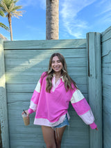 Free Spirit French Terry Sweater - Pink