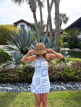 Sunwashed Tile Linen Mini Romper