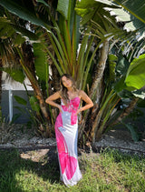 Island Bloom Mesh Maxi Dress