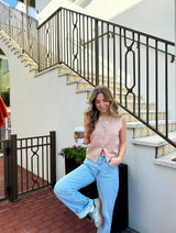 Effortless Beige Sleeveless Cardigan