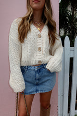 Toasted Marshmallow Crop Cardigan