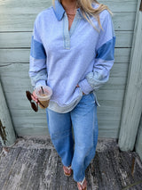 Free Spirit French Terry Sweater - Blue