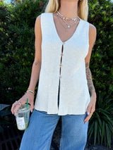 Girl Next Door Side Slit Knit Top