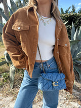 Caramel Corduroy Crop Jacket