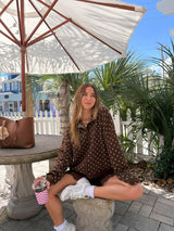 Spotted Polka Dot Cardigan - Brown