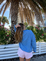 Sunhoney Girl Striped Cardigan - Blue/Cream