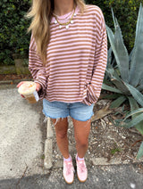 Seeing Stripes Long Sleeve - Pink/Brown