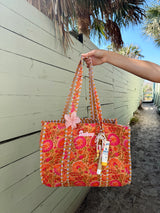 Sunhoney Quilted Reversible Tote Bag
