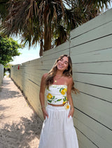 Limoncello Linen Crop Tube Top