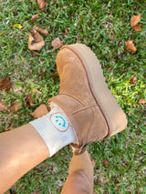 Be Happy Smiley Socks - Tan