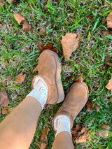 Be Happy Smiley Socks - Tan