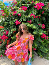 Tropical Punch Pink Babydoll Dress