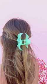 Flowers In Hair Clip - Mint