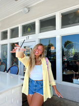 The Perfect Day Yellow Cotton Button Up Top