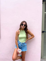 womens lime green tank top