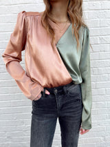 Eyes On You Colorblock Satin Bodysuit