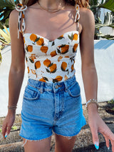 womens orange crop top
