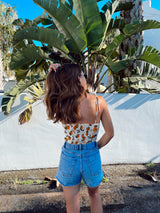 womens citrus orange crop top