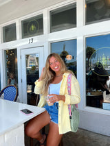 The Perfect Day Yellow Cotton Button Up Top