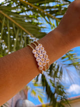 gold filled beaded bracelet with shine