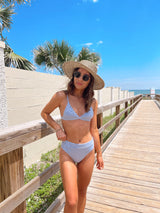 Sky Blue Ribbed Bikini