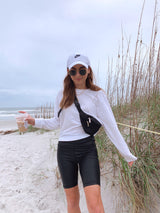 Good Karma Foiled Black Biker Shorts