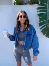 womens grey ribbed activewear set