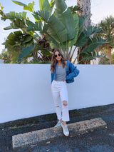 womens light grey scoop neck tank top